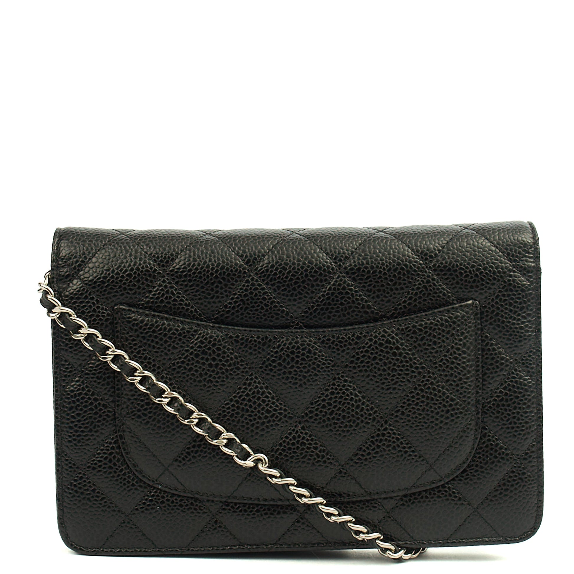 Chanel Cross Body Wallet on Chain in Black, Caviar Leather — Alternate View 13