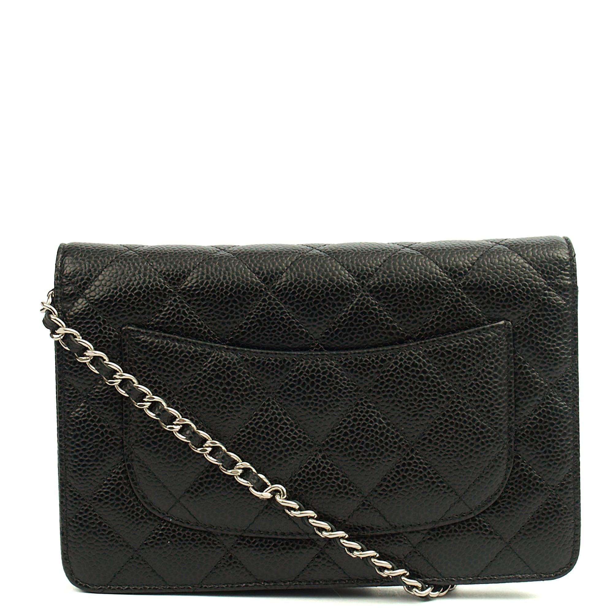 Chanel Cross Body Wallet on Chain in Black, Caviar Leather — Alternate View 13