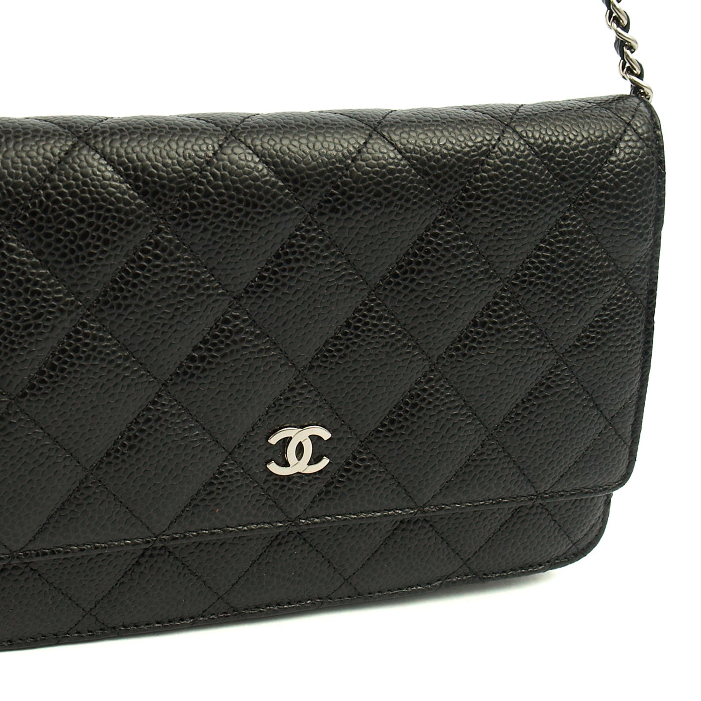 Chanel Cross Body Wallet on Chain in Black, Caviar Leather — Alternate View 7