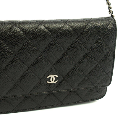Chanel Cross Body Wallet on Chain in Black, Caviar Leather — Alternate View 17