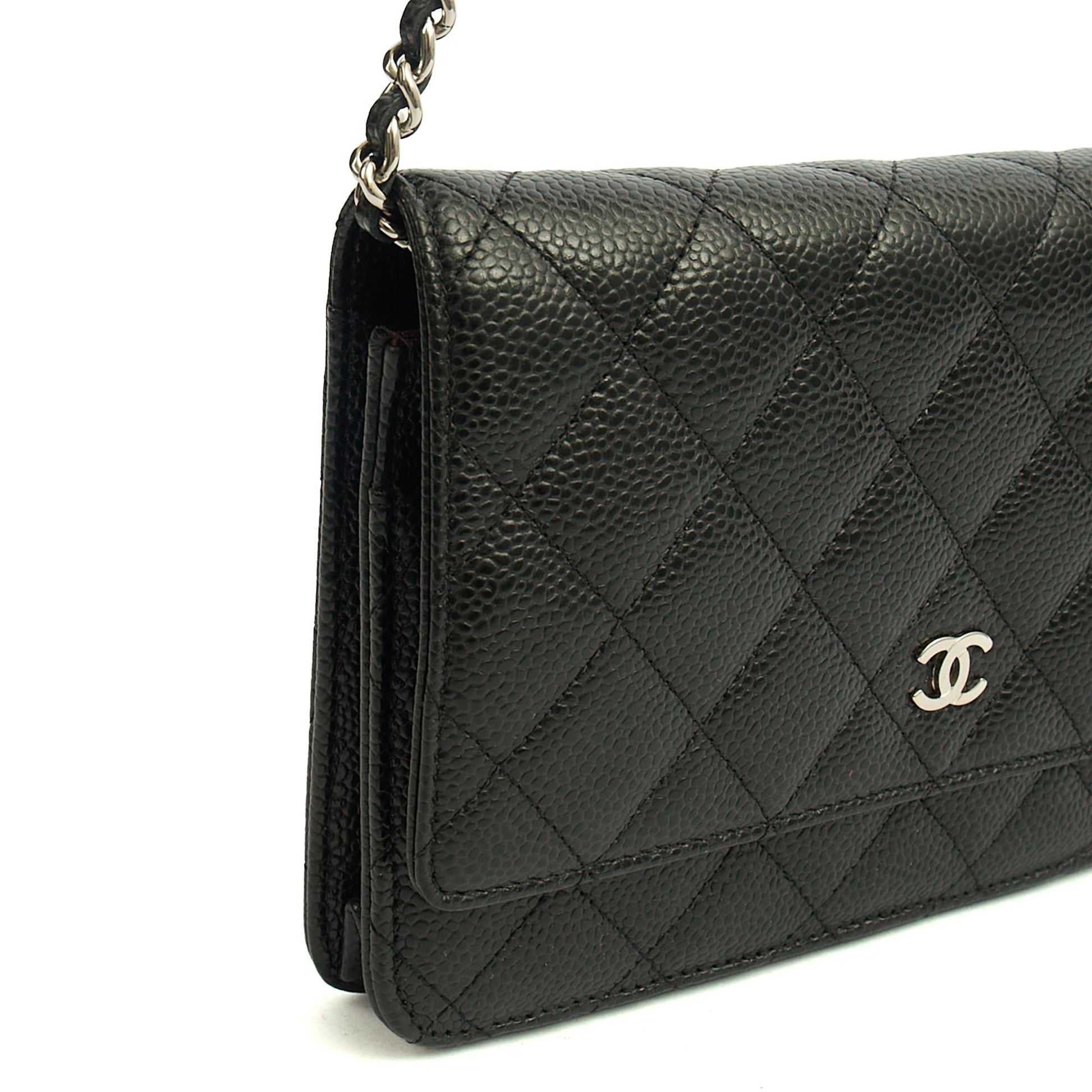 Chanel Cross Body Wallet on Chain in Black, Caviar Leather — Alternate View 8