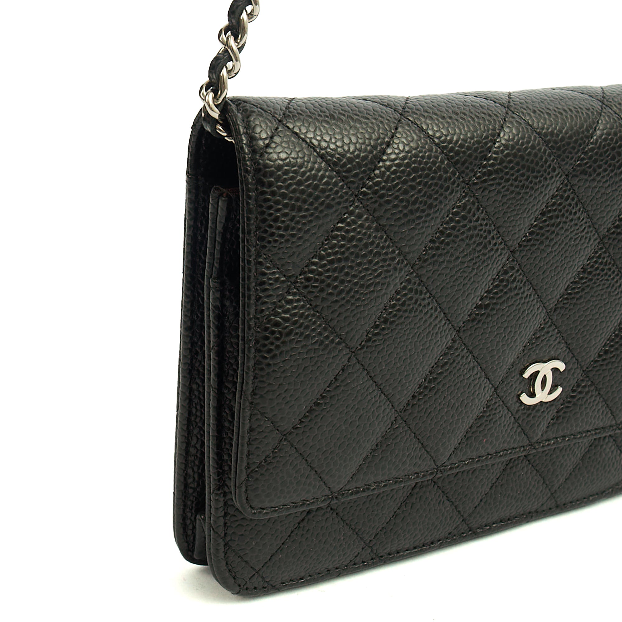 Chanel Cross Body Wallet on Chain in Black, Caviar Leather — Alternate View 8