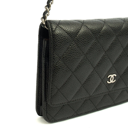 Chanel Cross Body Wallet on Chain in Black, Caviar Leather — Alternate View 8