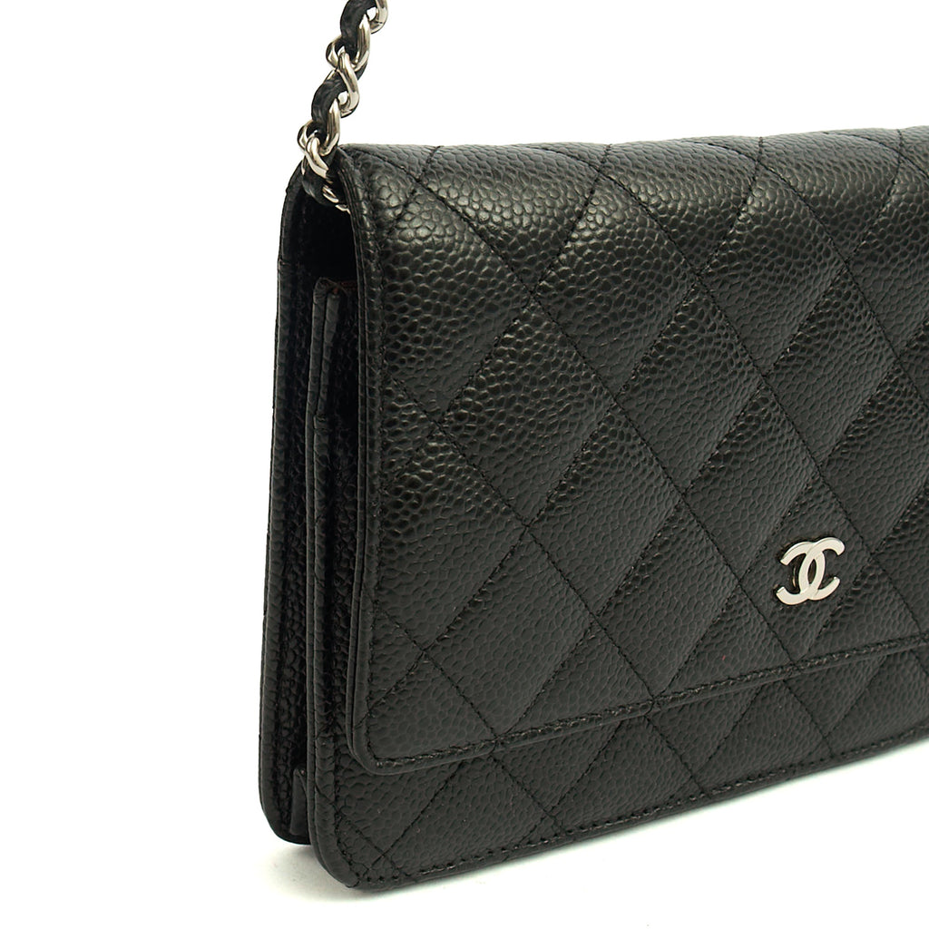 Chanel Cross Body Wallet on Chain in Black, Caviar Leather — Alternate View 18