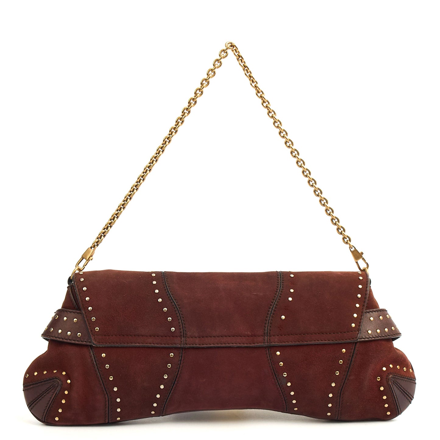 Gucci Shoulder Bag 1955 Horsebit Shoulder Bag in Brown, Suede — Back View