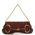 Gucci Shoulder Bag 1955 Horsebit Shoulder Bag in Brown, Suede — Front View