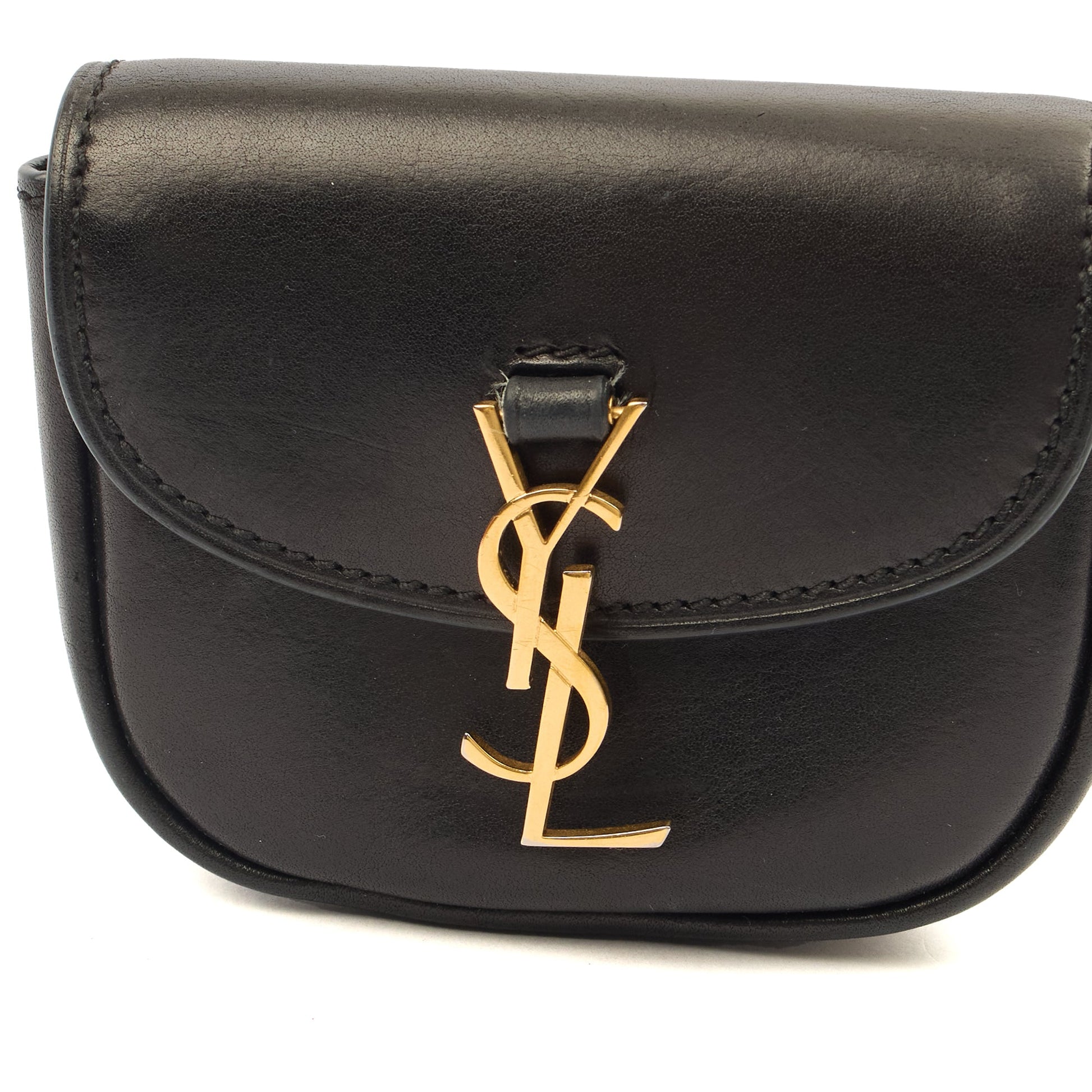 Saint Laurent Cross Body Kaia Belt Bag in Black, Leather — Lifestyle View