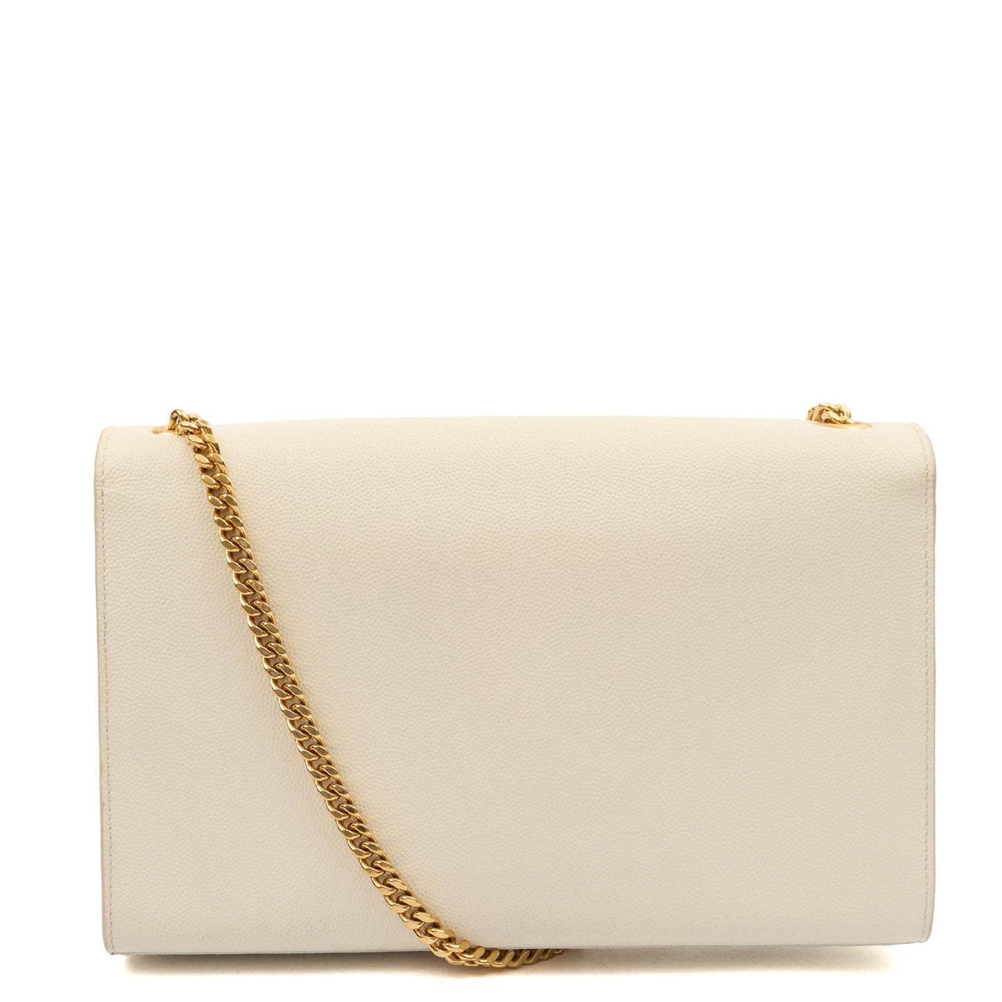 Saint Laurent Cross Body Kate Medium in White, Calfskin Leather — Back View