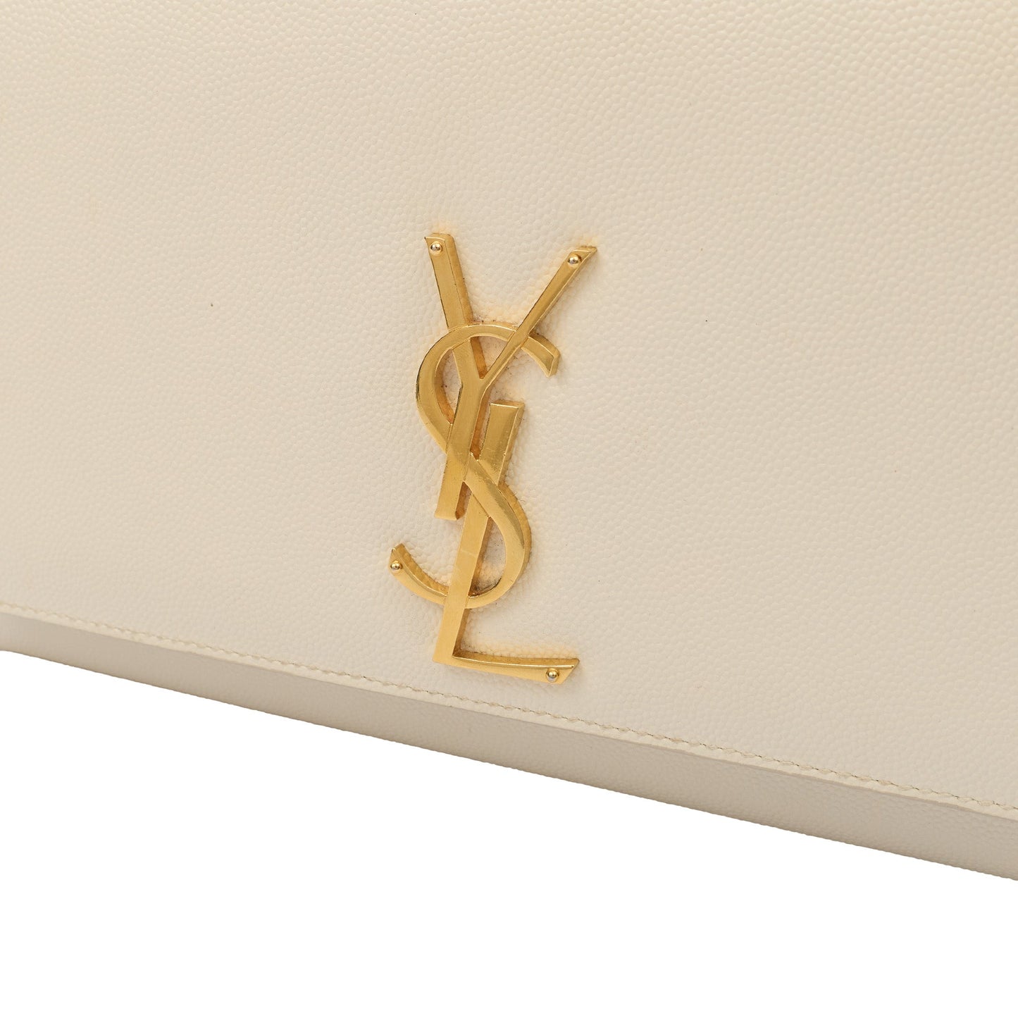 Saint Laurent Cross Body Kate Medium in White, Calfskin Leather — Lifestyle View