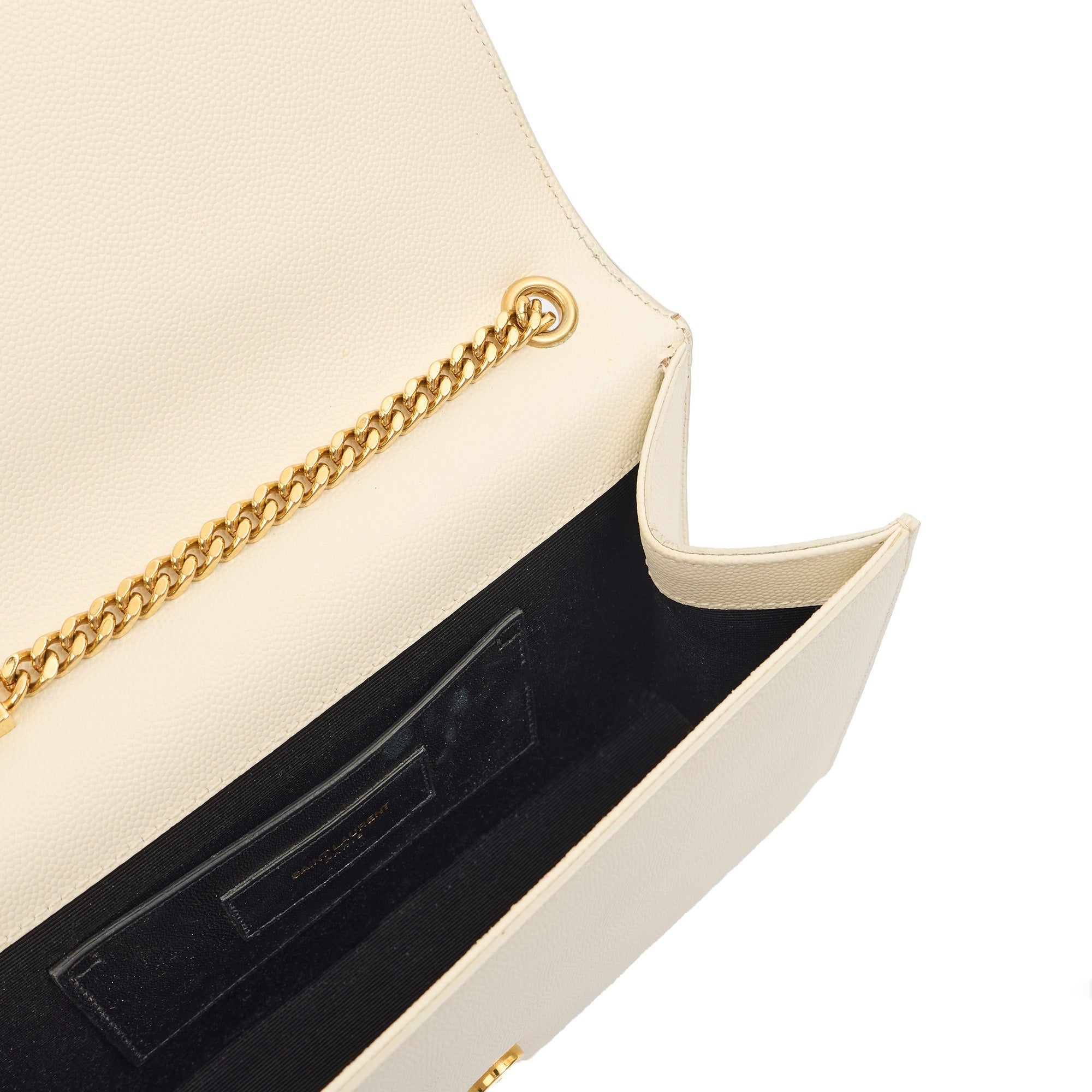 Saint Laurent Cross Body Kate Medium in White, Calfskin Leather — Detail View