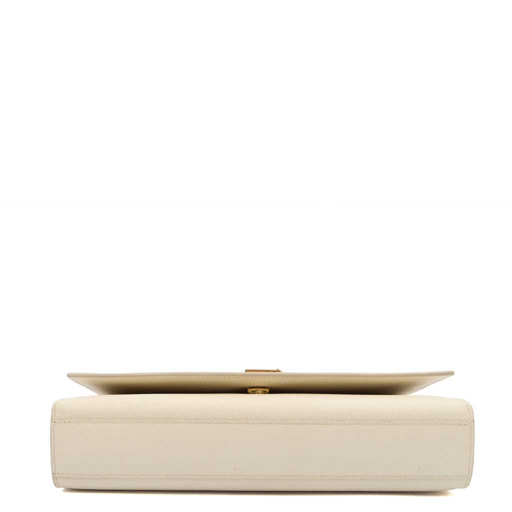Saint Laurent Cross Body Kate Medium in White, Calfskin Leather — Top View