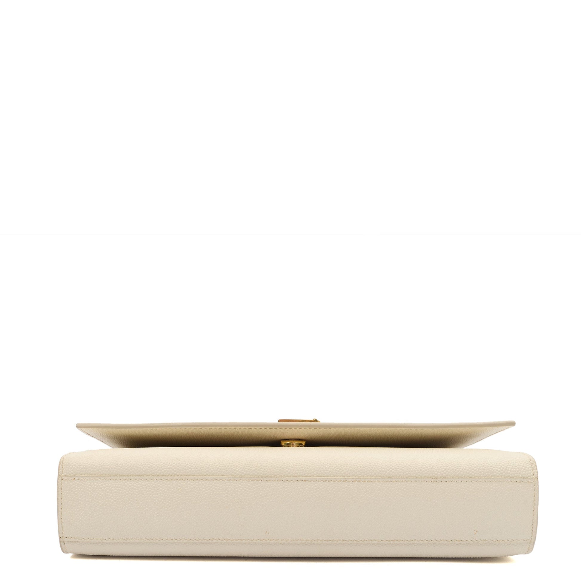 Saint Laurent Cross Body Kate Medium in White, Calfskin Leather — Top View