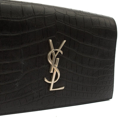 Saint Laurent Clutch Cassandra Clutch in Black, Exotic Effect Leather — Alternate View 18