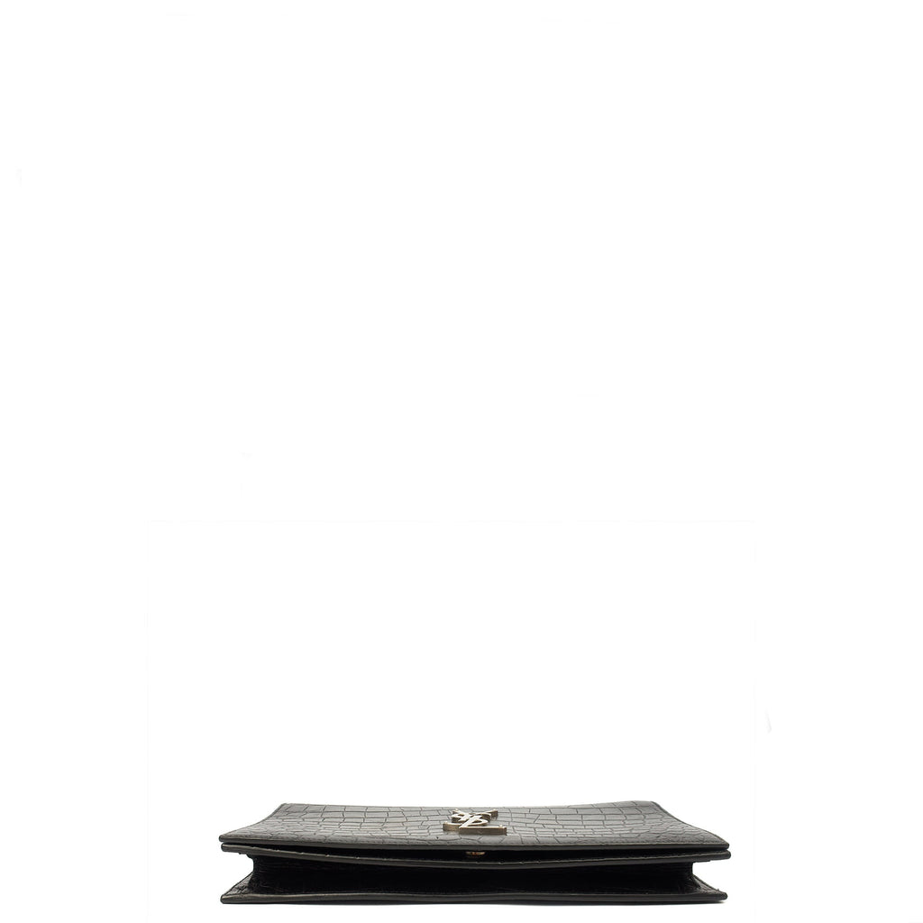 Saint Laurent Clutch Cassandra Clutch in Black, Exotic Effect Leather — Alternate View 16