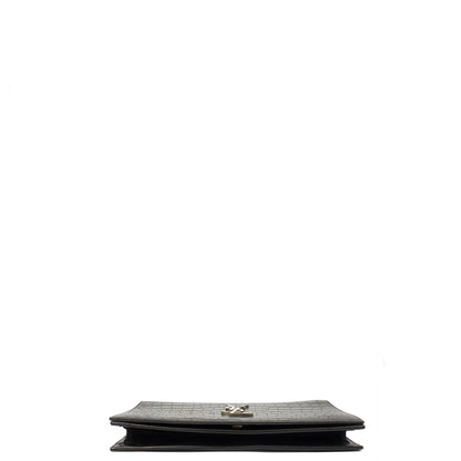 Saint Laurent Clutch Cassandra Clutch in Black, Exotic Effect Leather — Alternate View 16