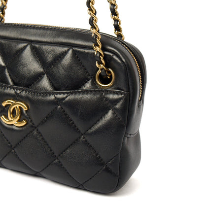 Chanel Cross Body Camera Bag in Black, Lambskin Leather — Alternate View 8