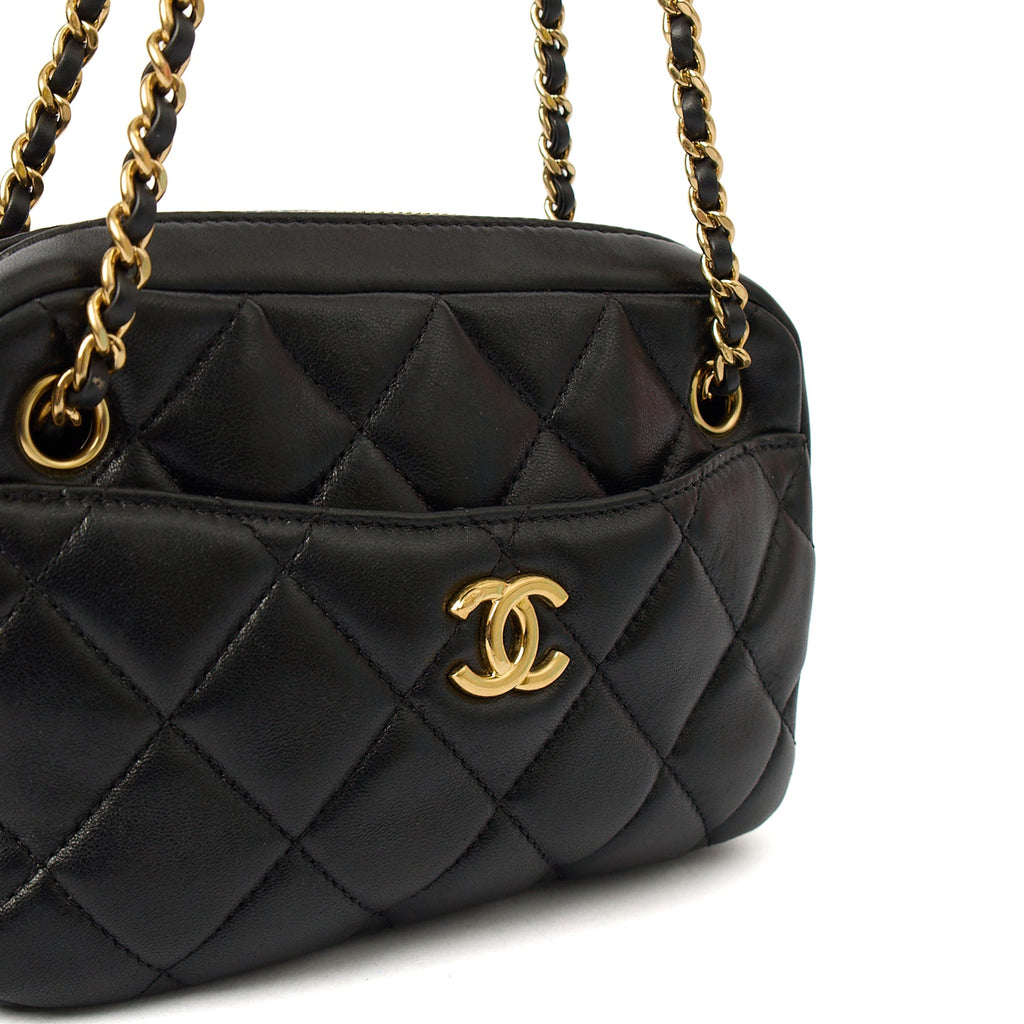 Chanel Cross Body Camera Bag in Black, Lambskin Leather — Alternate View 7