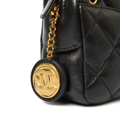 Chanel Cross Body Camera Bag in Black, Lambskin Leather — Side View