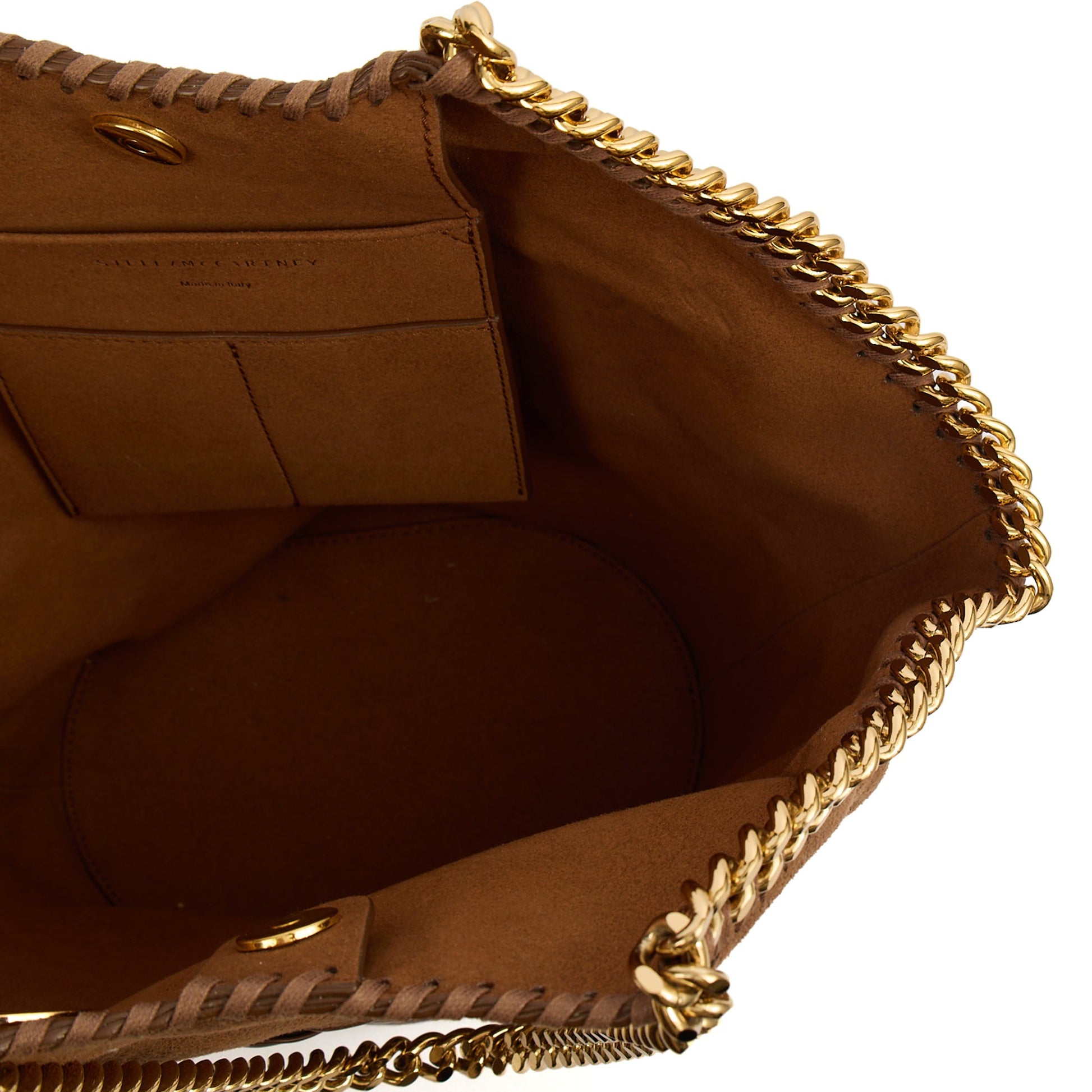 Stella McCartney Shoulder Bag Falabella Tote in Brown, Leather — Lifestyle View