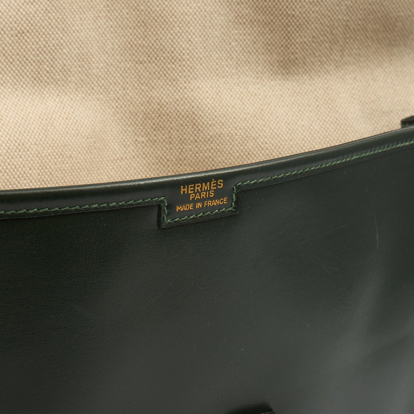 Hermes Jige  in Vert Anglaise, Box Calf Leather — Alternate View 8