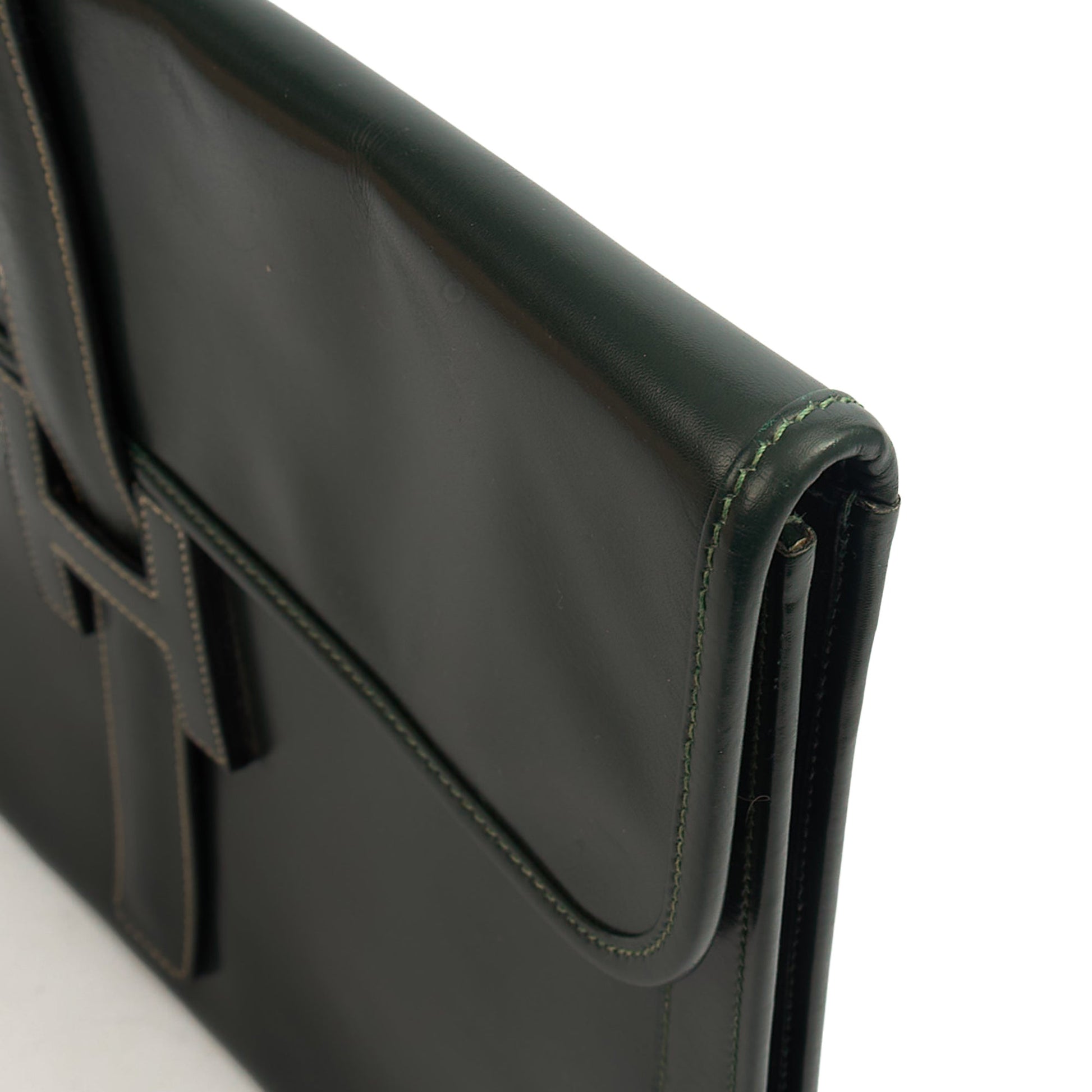 Hermes Jige  in Vert Anglaise, Box Calf Leather — Alternate View 13