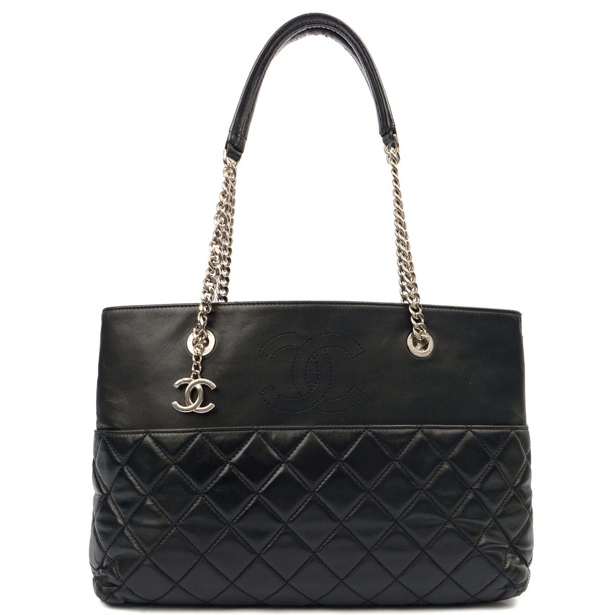 Chanel Tote Tote in Black, Lambskin Leather — Front View