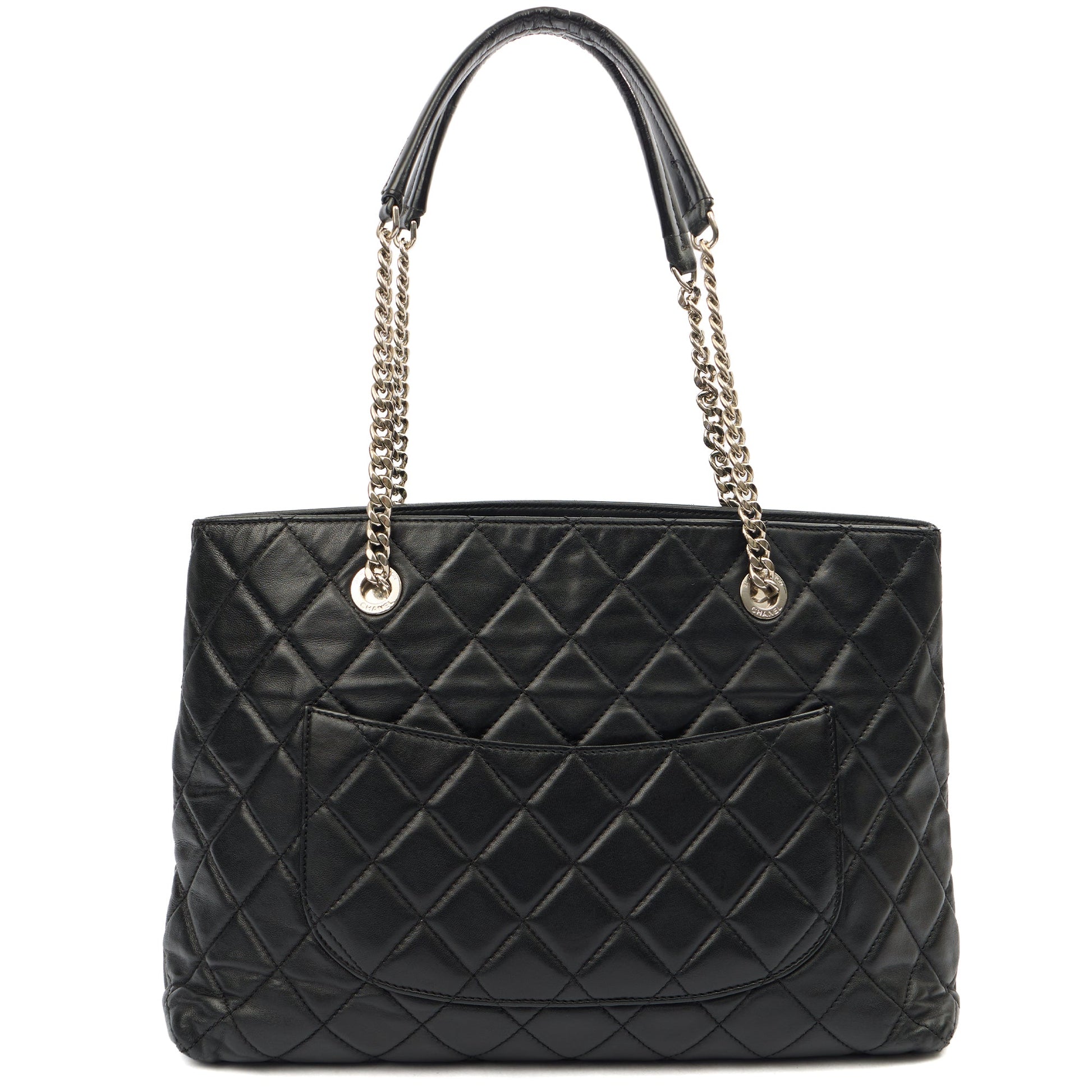 Chanel Tote Tote in Black, Lambskin Leather — Top View