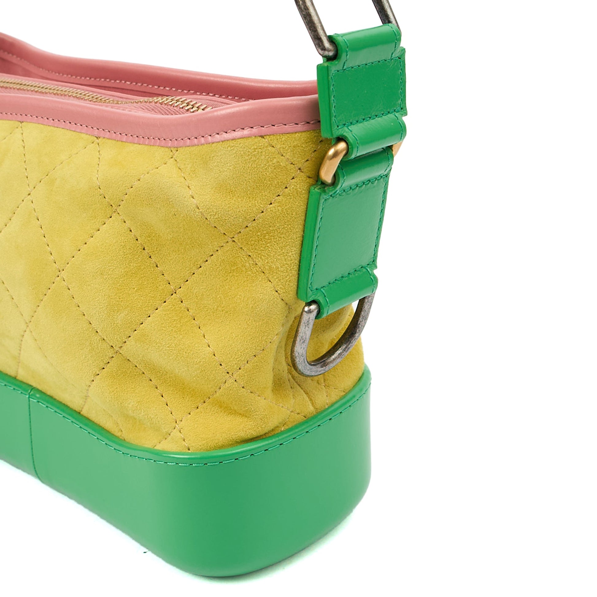 Chanel Cross Body Gabrielle Hobo - Small in Yellow, Suede — Alternate View 29