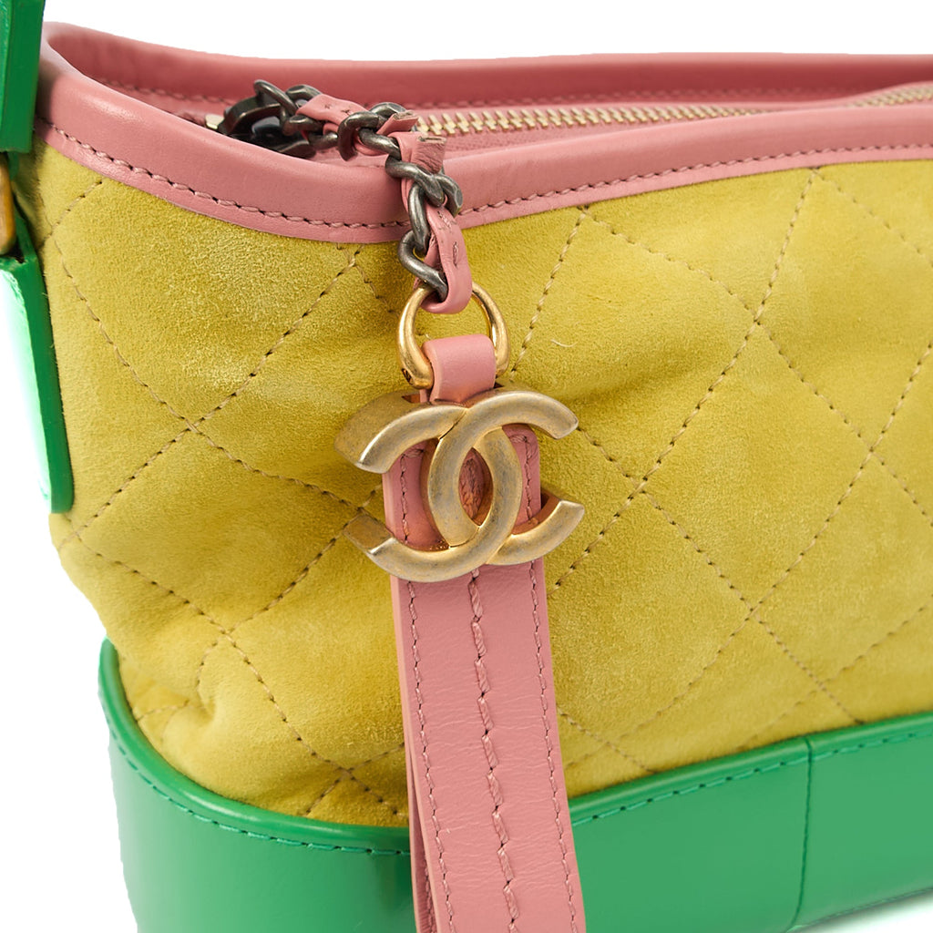 Chanel Cross Body Gabrielle Hobo - Small in Yellow, Suede — Alternate View 16