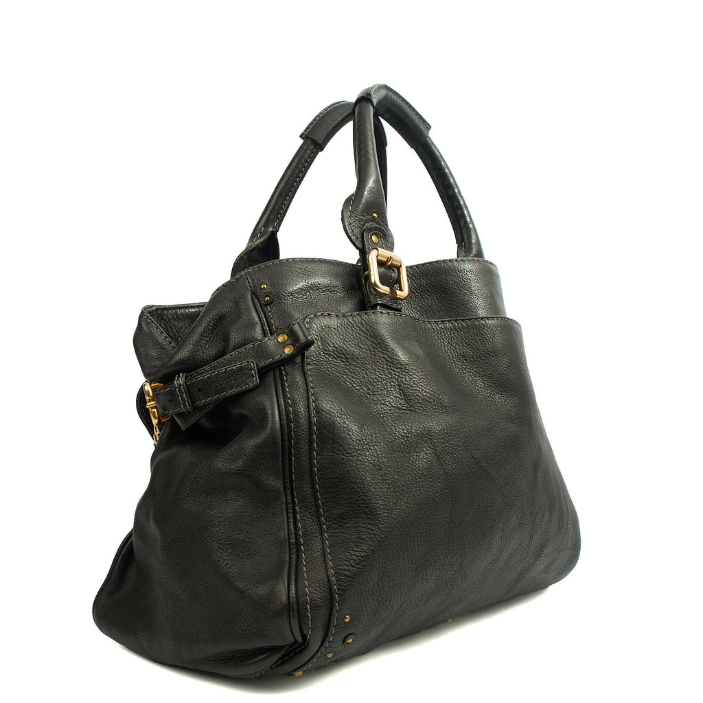 Chloe Shoulder Bag Paddington - Tote in Black, Leather — Back View