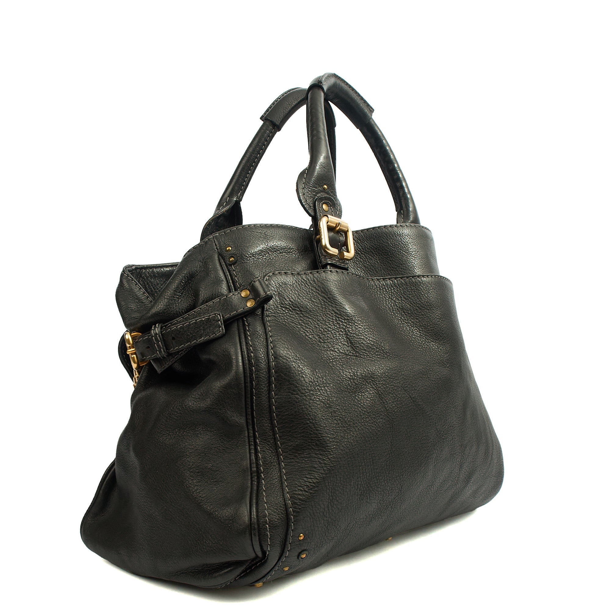 Chloe Shoulder Bag Paddington - Tote in Black, Leather — Back View