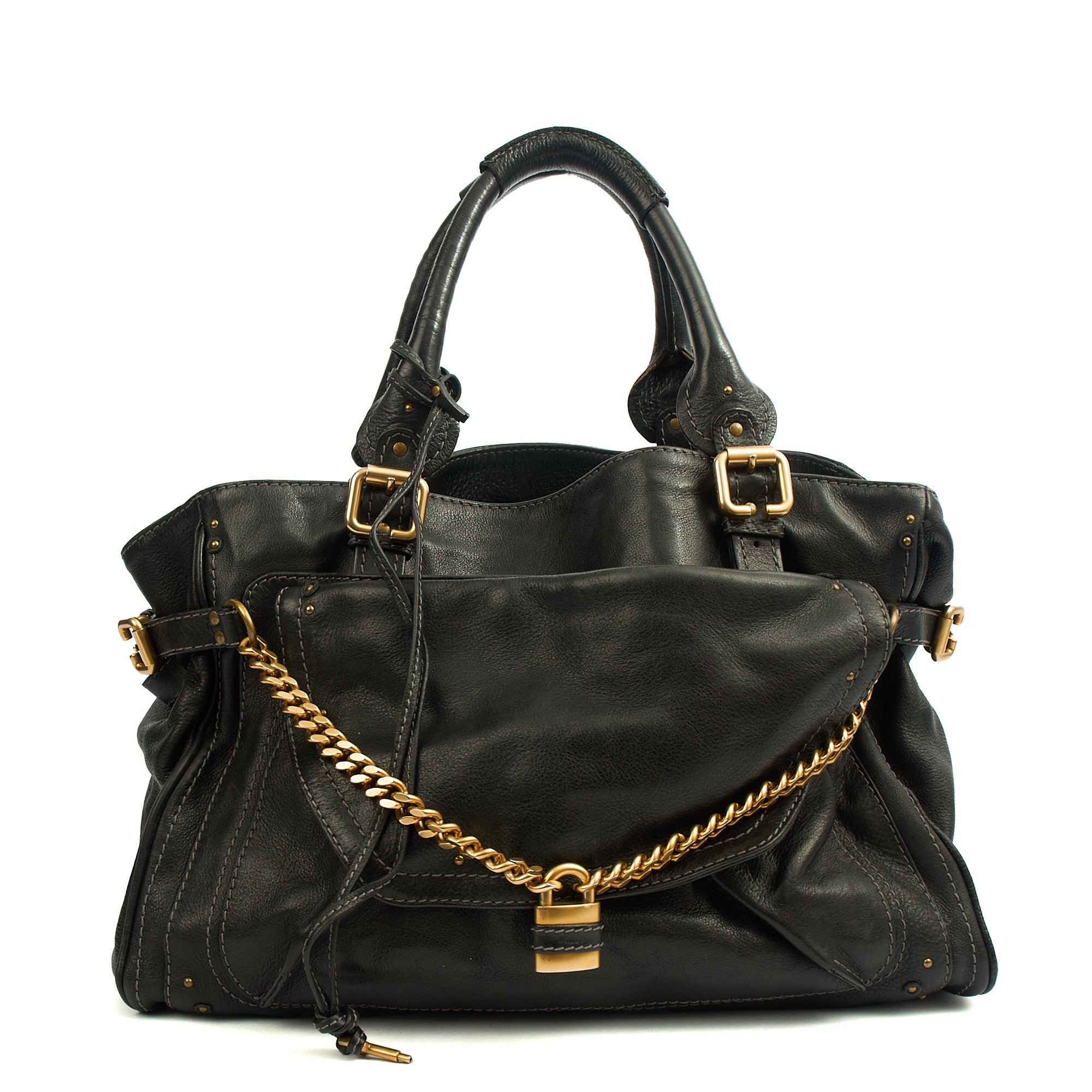 Chloe Shoulder Bag Paddington - Tote in Black, Leather — Front View