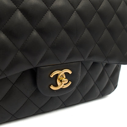 Chanel Shoulder Bag Classic Double Flap - Large in Black, Lambskin Leather — Alternate View 8