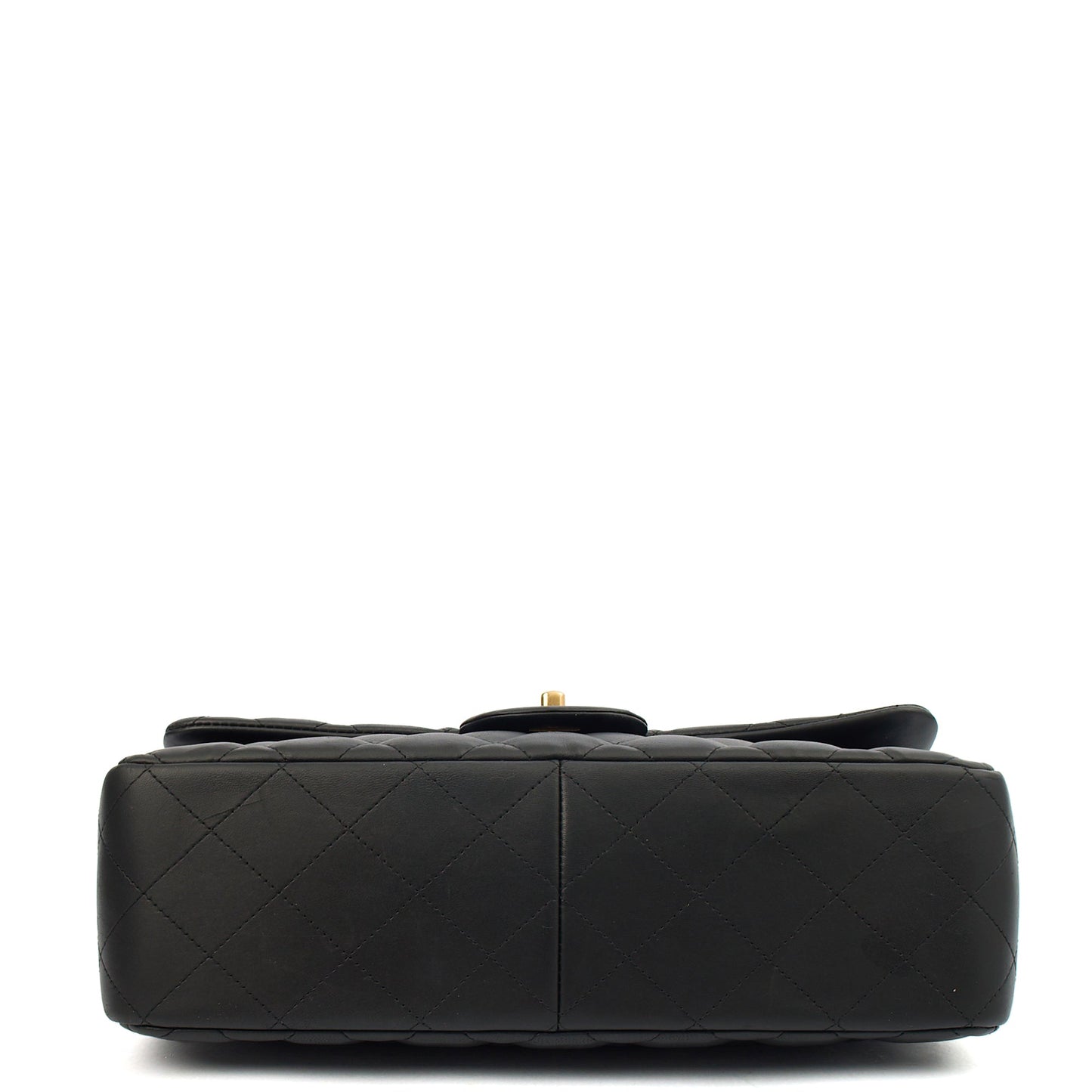 Chanel Shoulder Bag Classic Double Flap - Large in Black, Lambskin Leather — Detail View