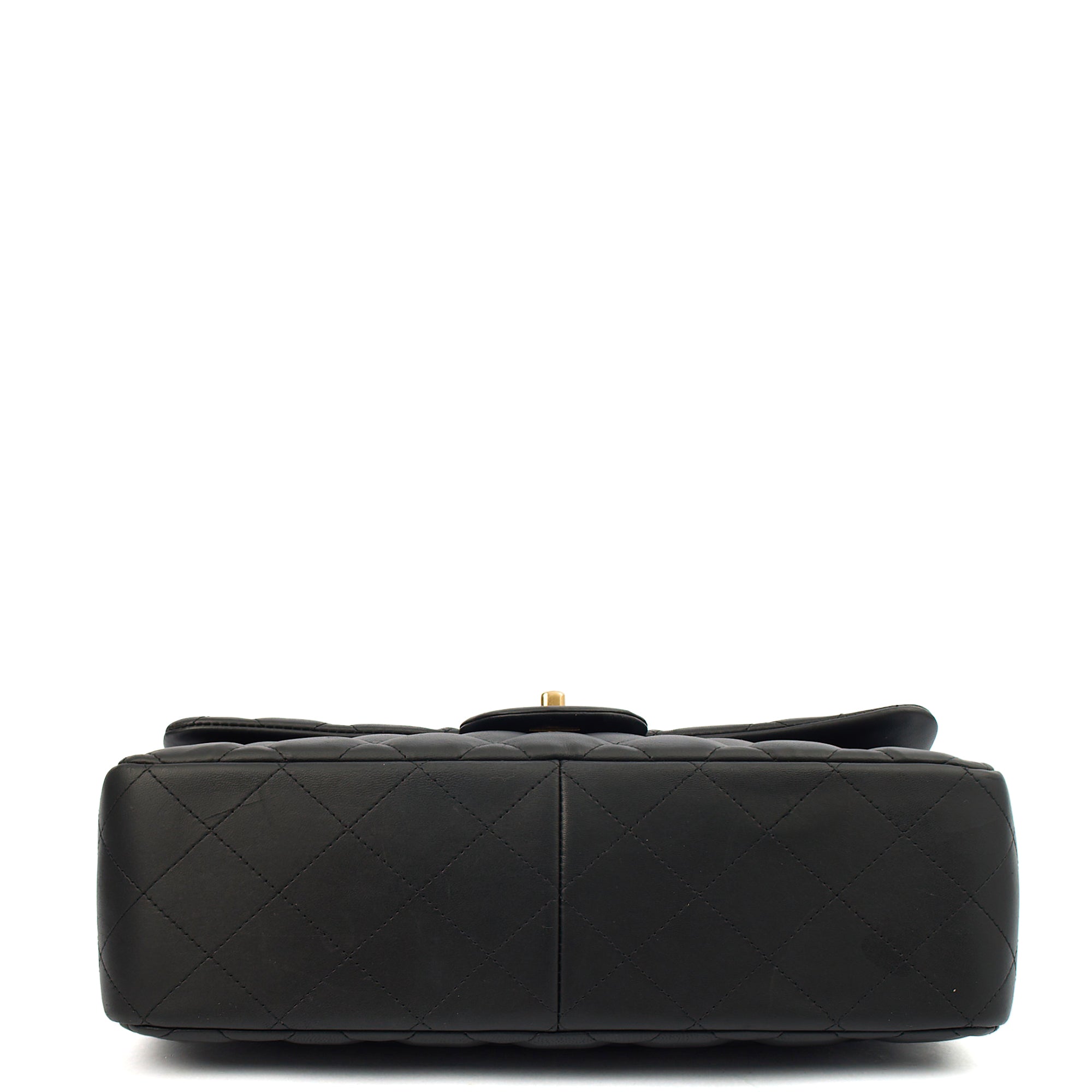 Chanel Shoulder Bag Classic Double Flap - Large in Black, Lambskin Leather — Detail View
