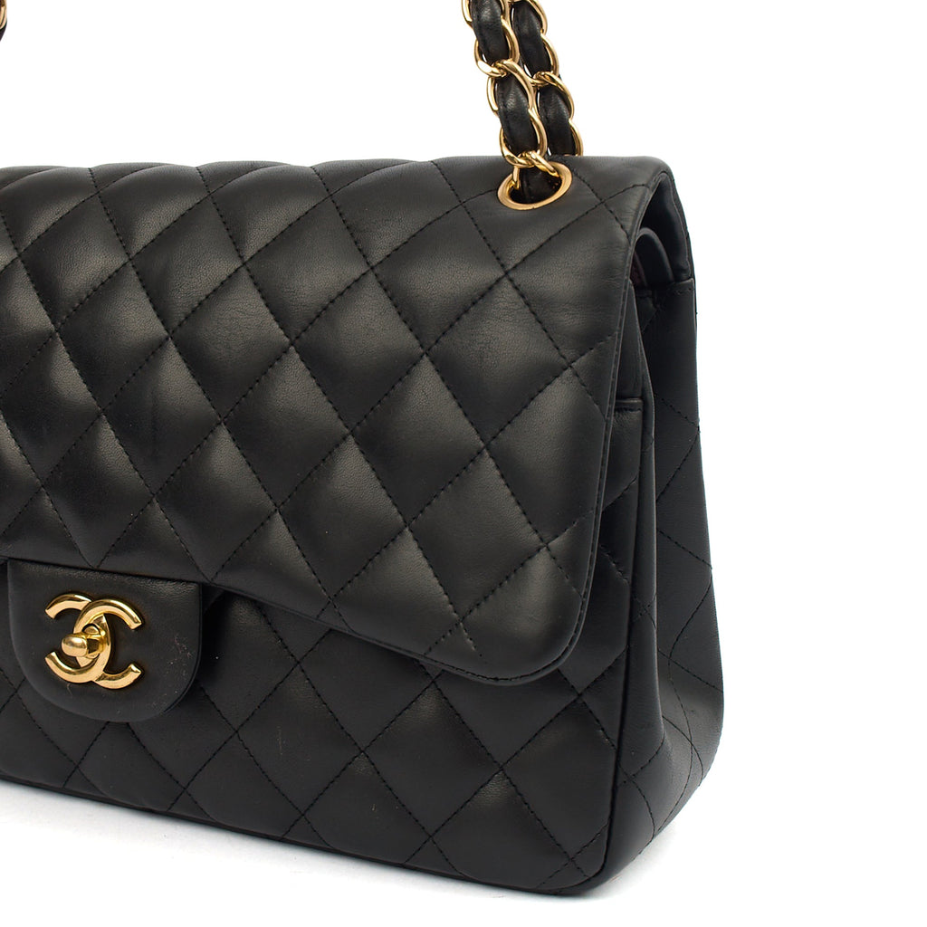 Chanel Shoulder Bag Classic Double Flap - Large in Black, Lambskin Leather — Alternate View 9
