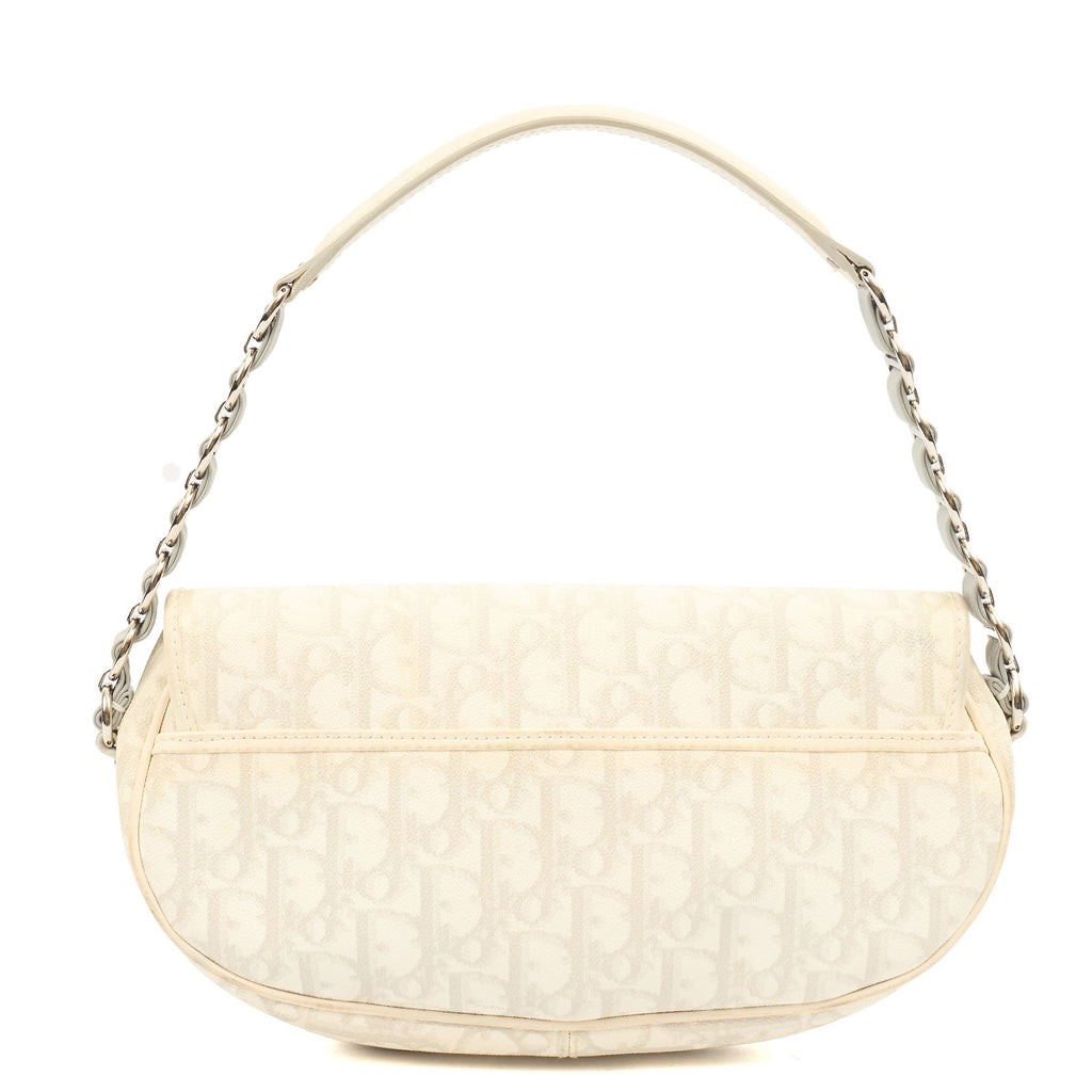 Christian Dior Shoulder Bag Romantique  in White, Leather — Top View