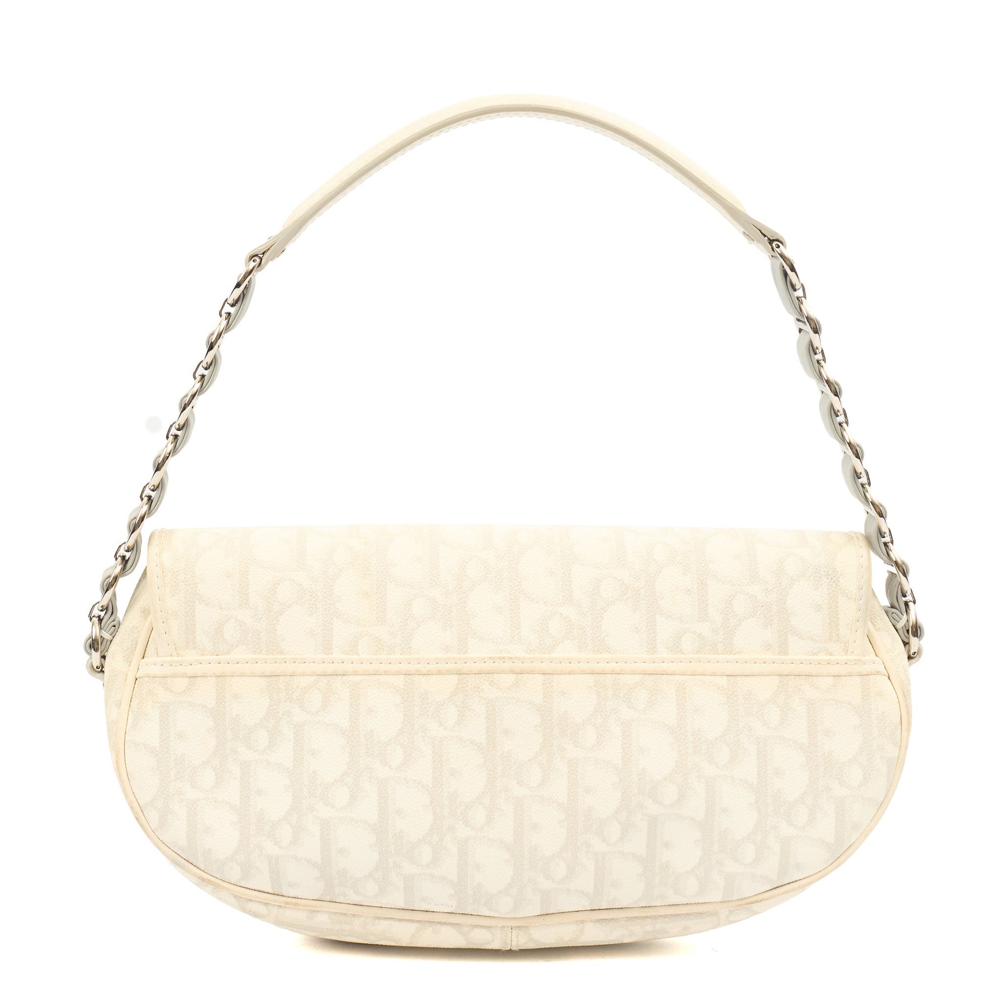 Christian Dior Shoulder Bag Romantique  in White, Leather — Top View