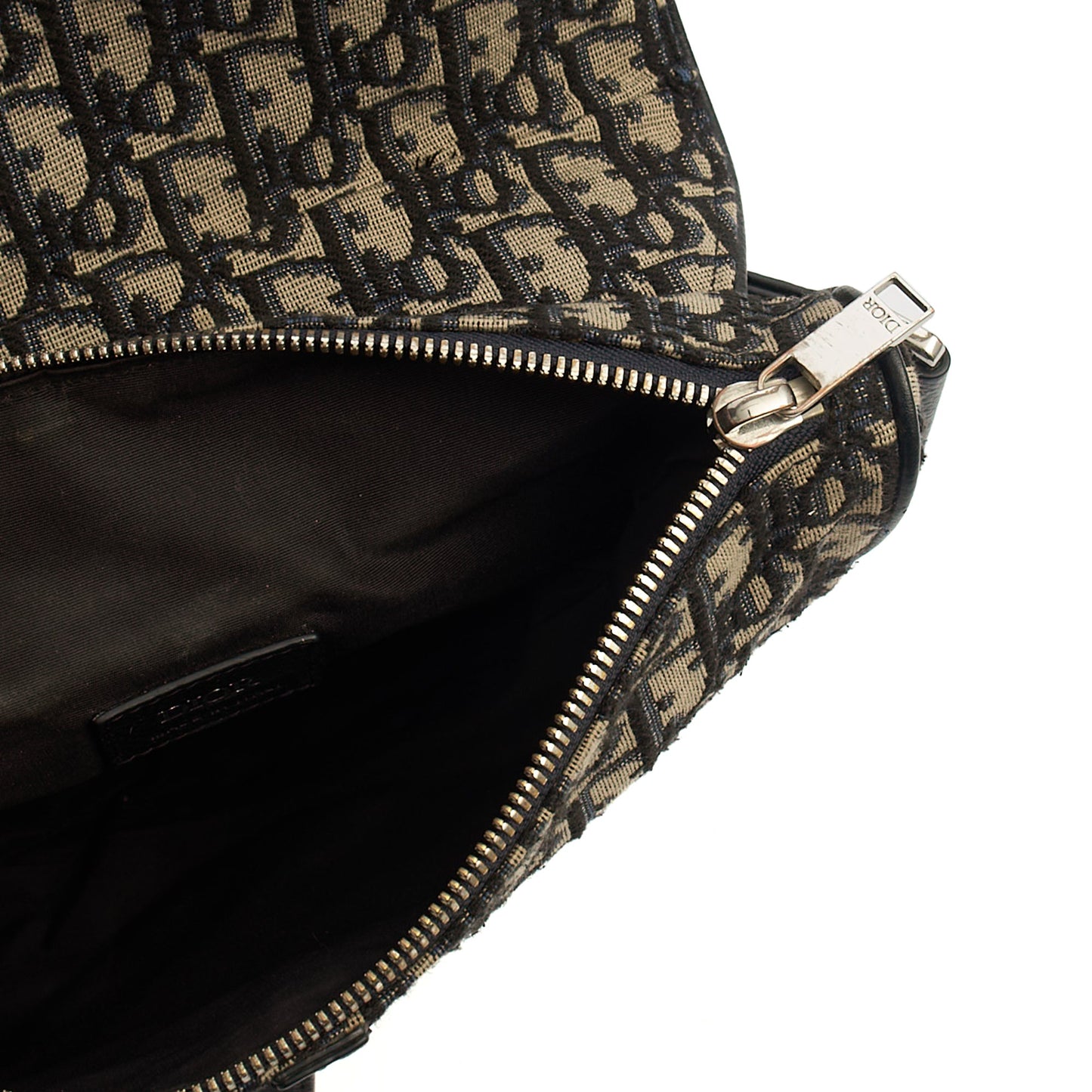 Christian Dior Cross Body Homme - Saddle Bag in Blue, Dior Oblique Embroidery — Detail View