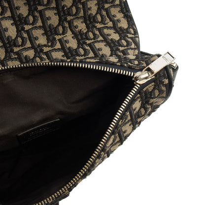 Christian Dior Cross Body Homme - Saddle Bag in Blue, Dior Oblique Embroidery — Detail View