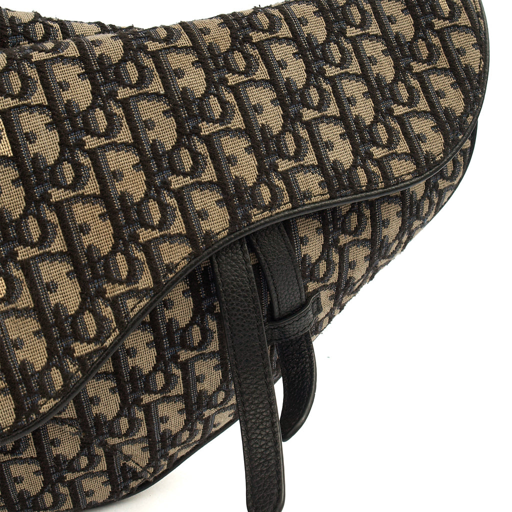 Christian Dior Cross Body Homme - Saddle Bag in Blue, Dior Oblique Embroidery — Lifestyle View