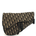 Christian Dior Cross Body Homme - Saddle Bag in Blue, Dior Oblique Embroidery — Front View
