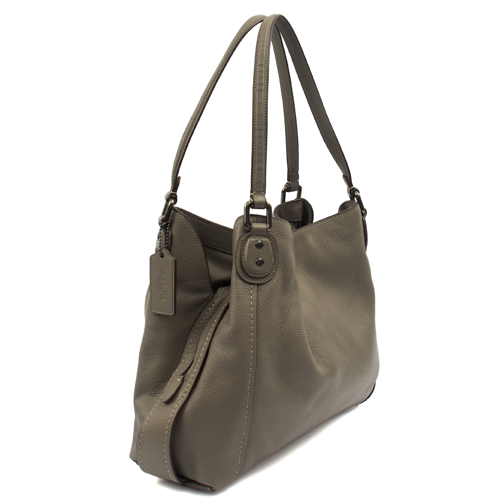 Coach Tote Willow Tote in Grey, Leather — Side View