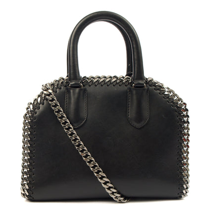 Stella McCartney Top Handle Falabella Mini Tote in Black, Leather — Top View