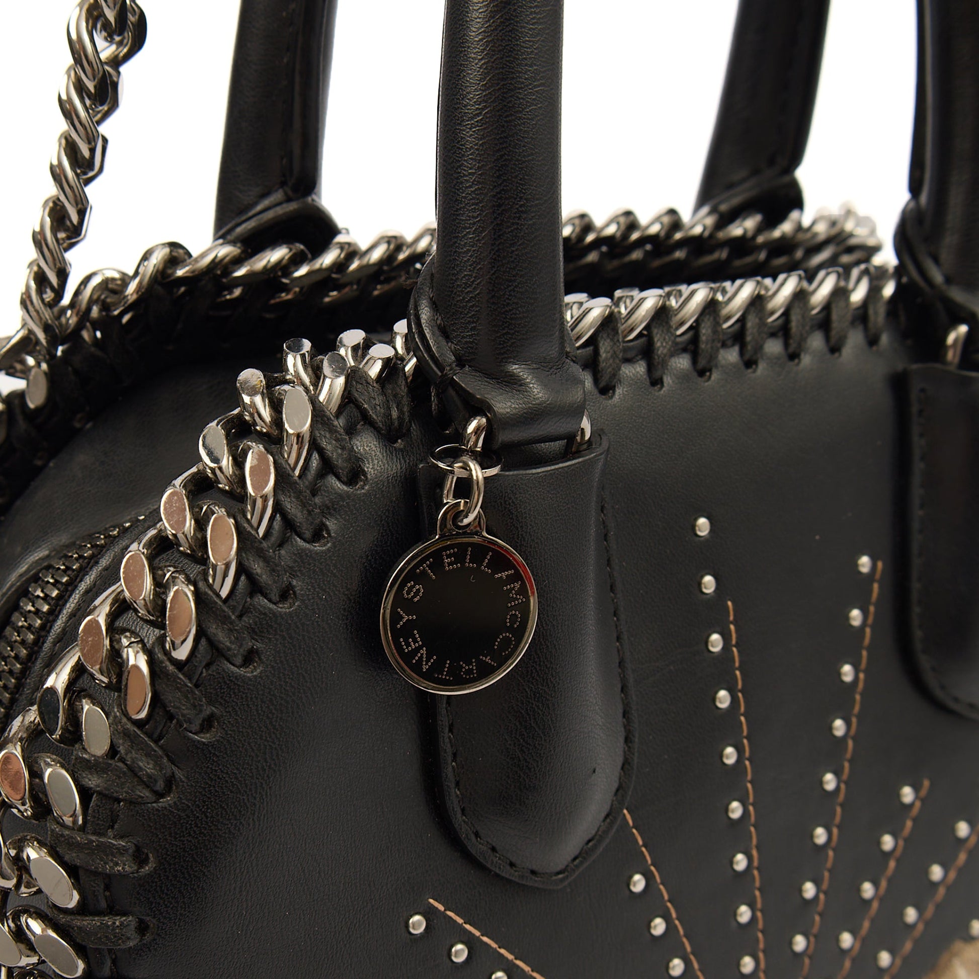Stella McCartney Top Handle Falabella Mini Tote in Black, Leather — Alternate View 7