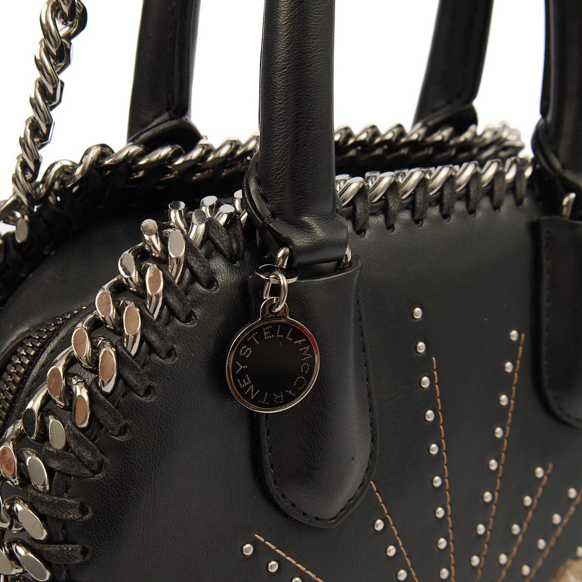 Stella McCartney Top Handle Falabella Mini Tote in Black, Leather — Alternate View 7
