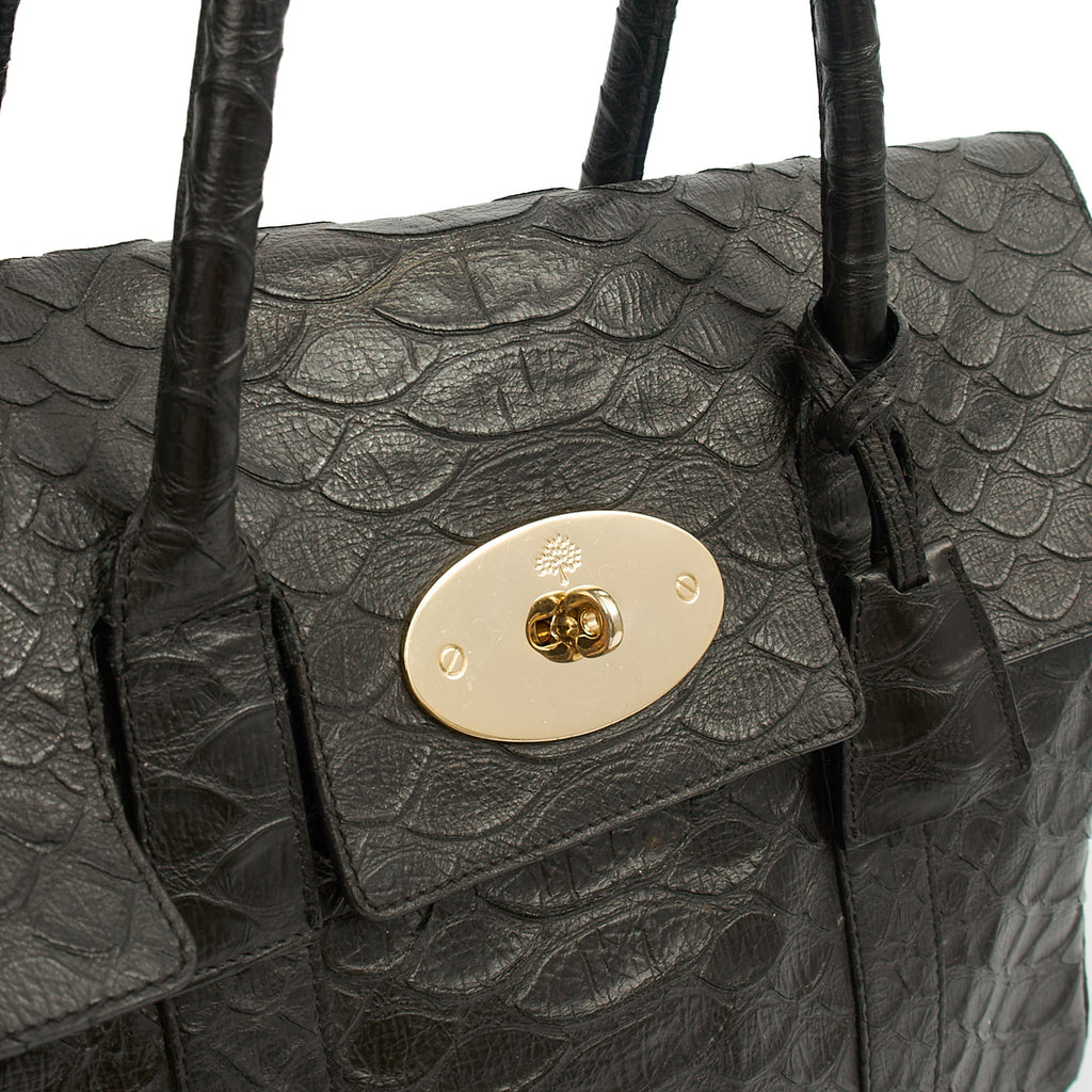 Mulberry Tote Bayswater Heritage in Black, Exotic Effect Leather — Lifestyle View