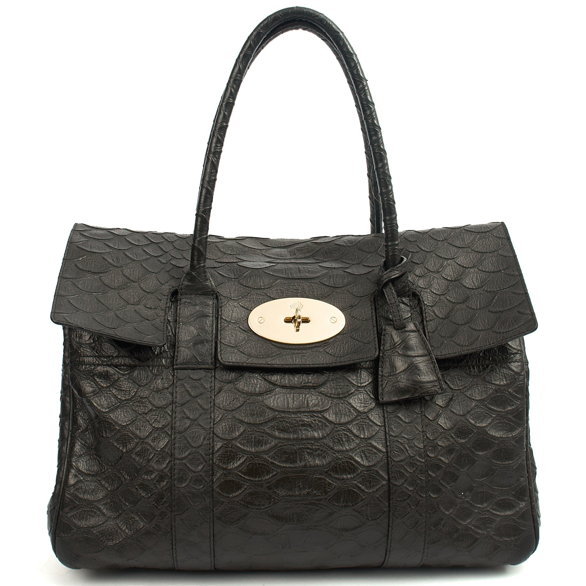 Mulberry Tote Bayswater Heritage in Black, Exotic Effect Leather — Alternate View 7