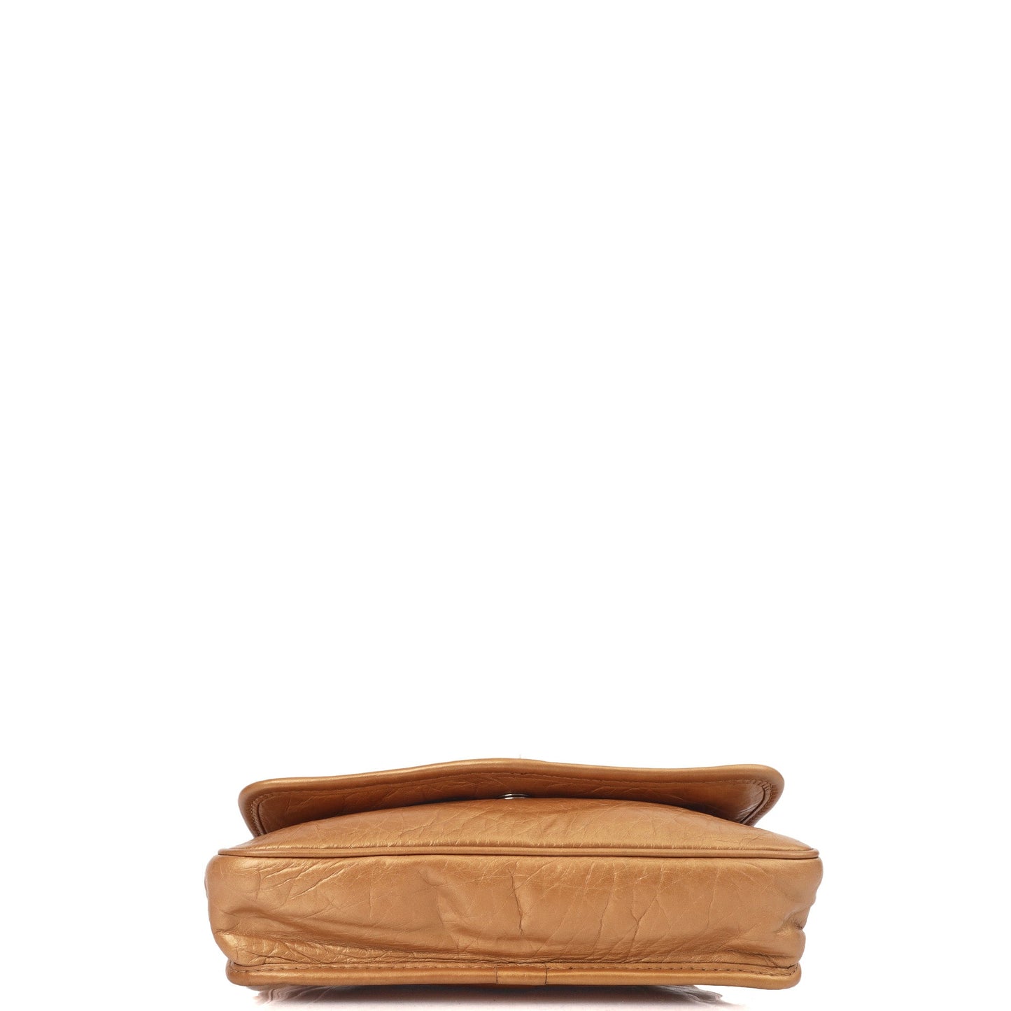 Chanel Shoulder Bag Vintage Shoulder Bag in Metallic, Calfskin Leather — Top View