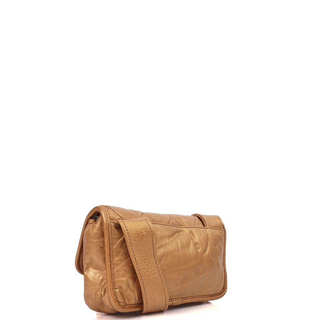 Chanel Shoulder Bag Vintage Shoulder Bag in Metallic, Calfskin Leather — Side View